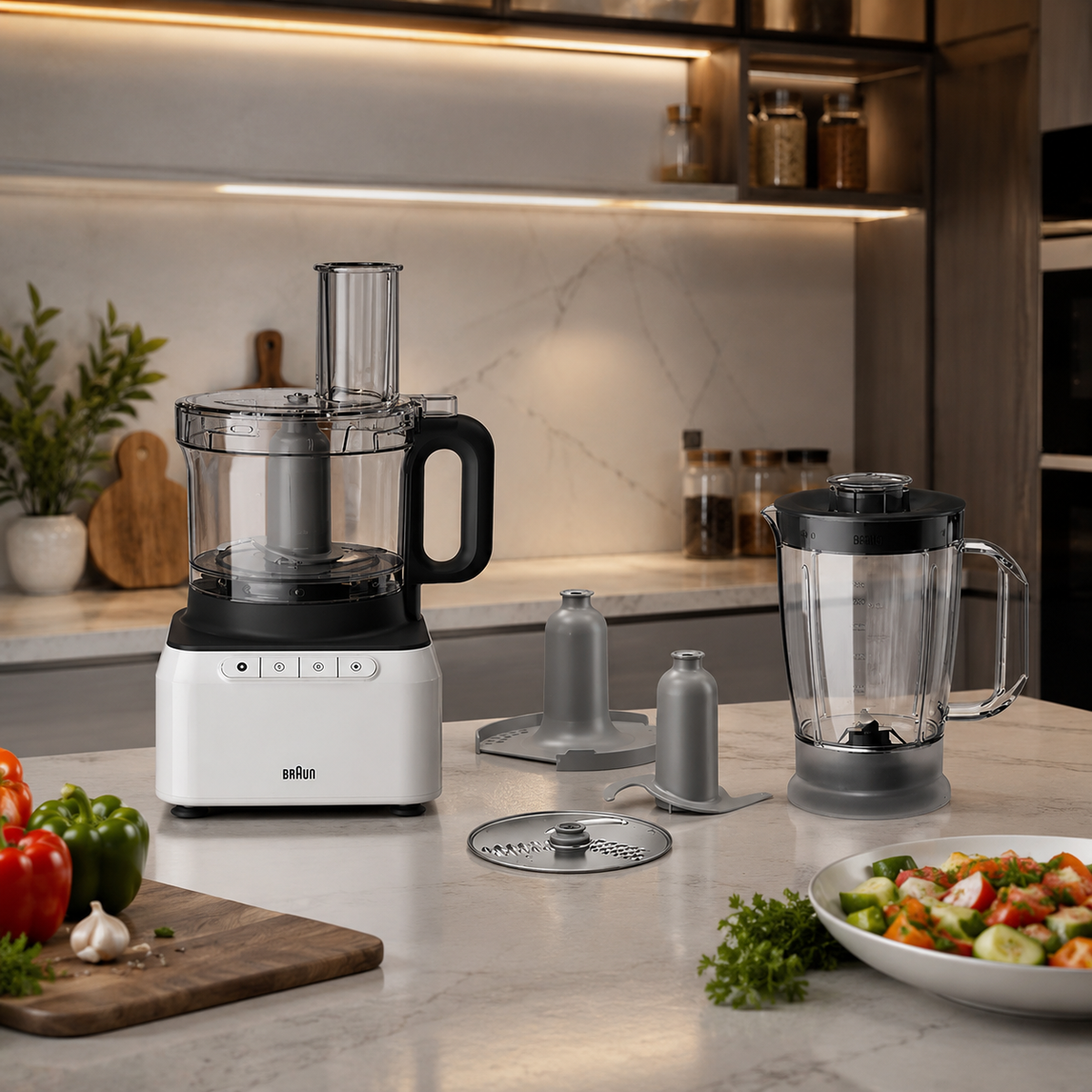 محضر طعام براون بيورايز، 800 وات ، FP 3131 WH - ابيض