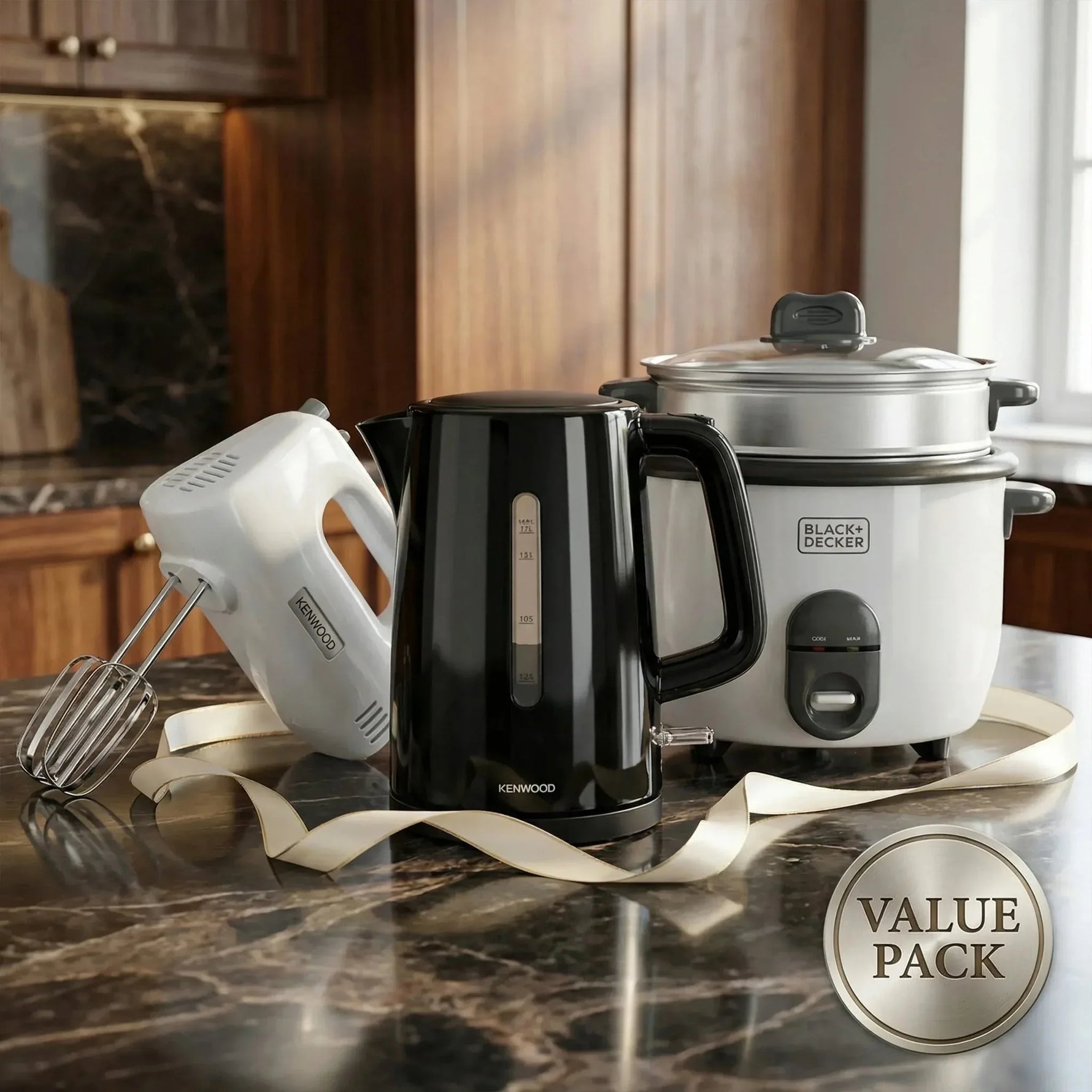 باندل المطبخ مضرب كينوود + غلاية كينوود + حلة أرز بلاك آند ديكر - Blanco